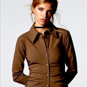 ZARA SHIRT DRESS WITH RUCHING